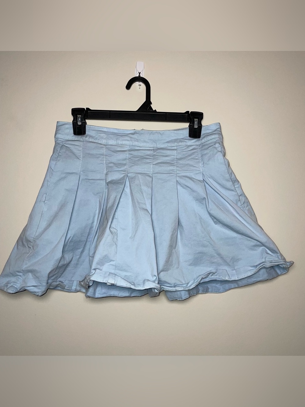 American Eagle 6 Light Blue Knife Pleated Cotton Lyocell Blend Preppy Skirt